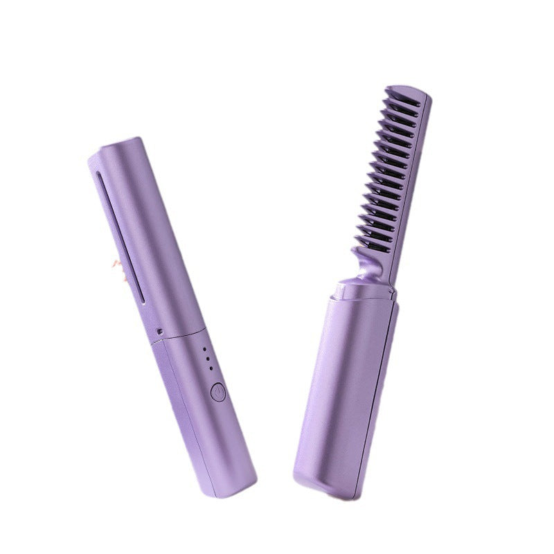 Rechargeable Cordless Lightweight Travel Straightening/Curling Hair Comb