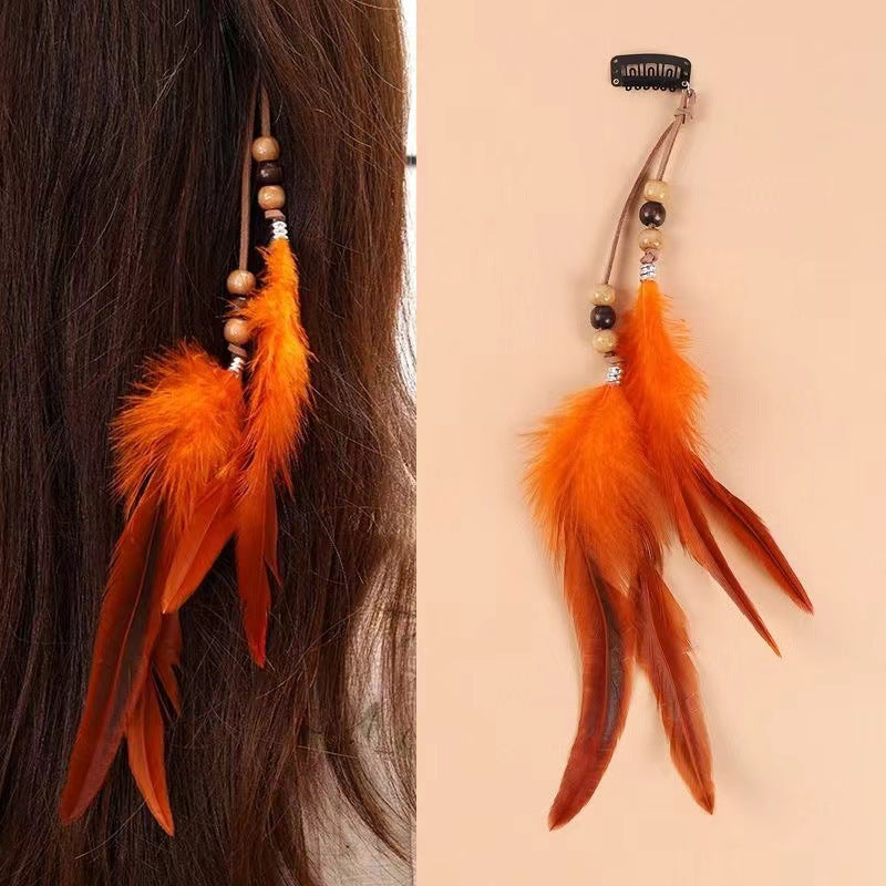 Vintage Bohemian Tassel Feather Hairpin