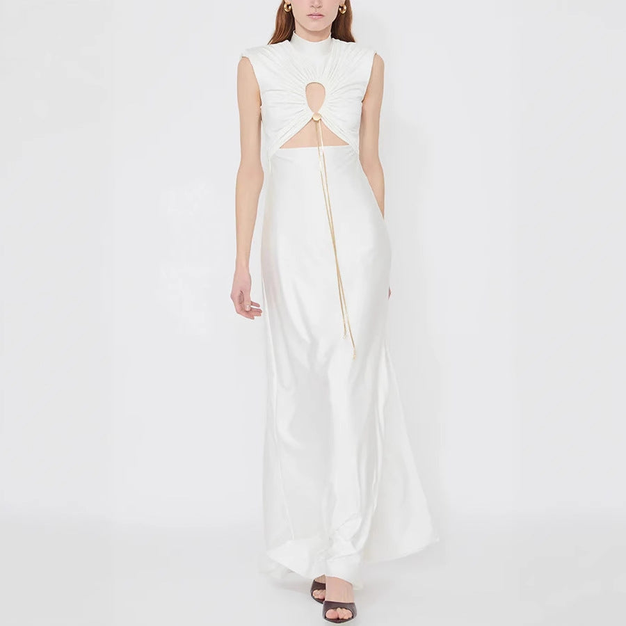 Elegant Halter-Neck Cut Out Slim Dress