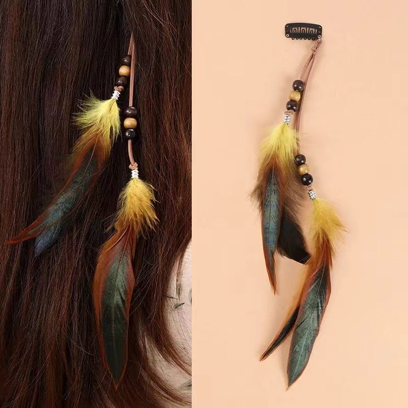 Vintage Bohemian Tassel Feather Hairpin