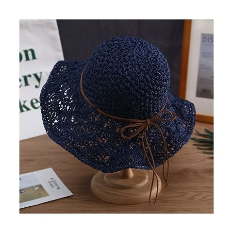 Pretty Hand-Woven Wide Brim Straw Summer Hat