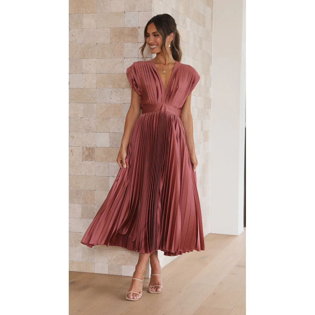 Elegant Pleated Special Occasion Dress