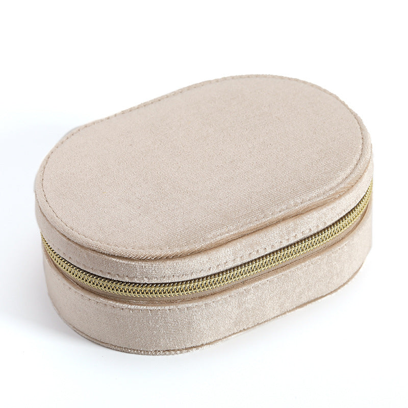 Oval Velvet Jewellery Storage Box