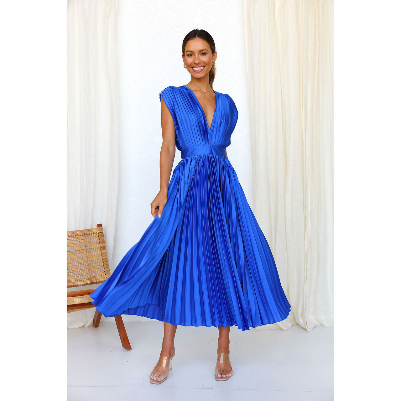 Elegant Pleated Special Occasion Dress