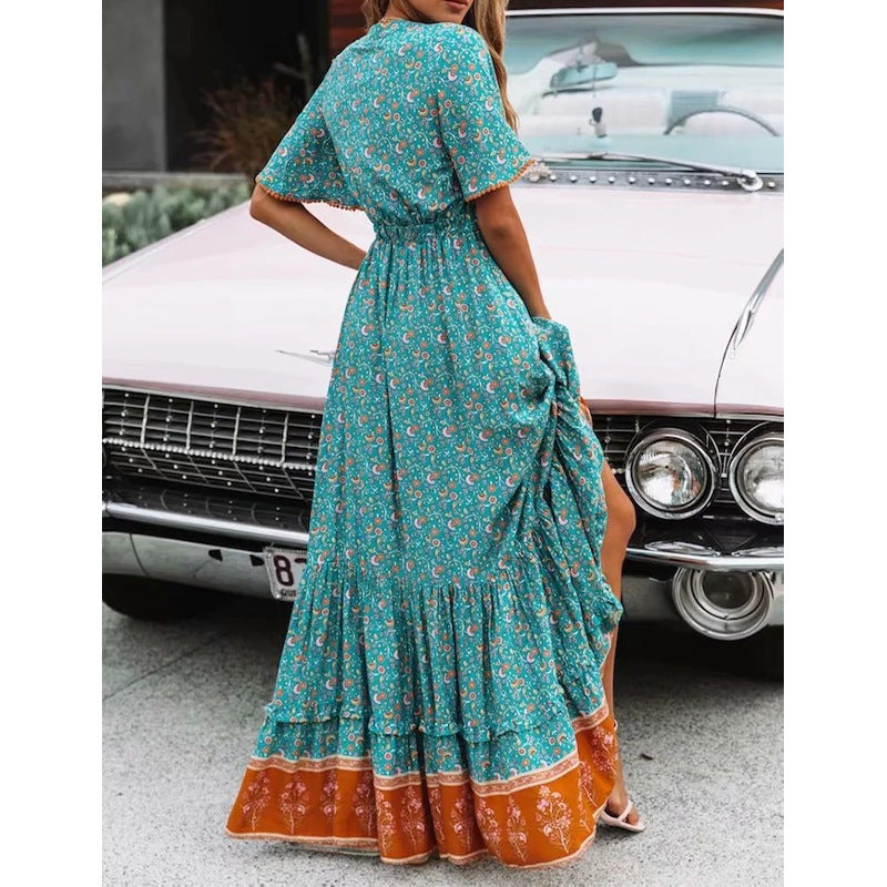 Comfortable High Waist Flowy Summer Dress