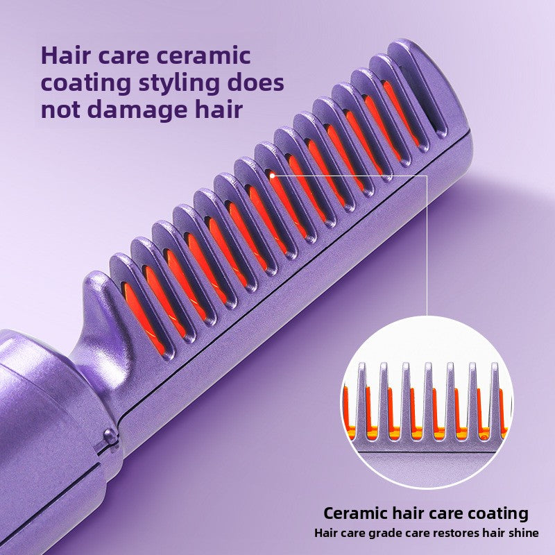 Rechargeable Cordless Lightweight Travel Straightening/Curling Hair Comb