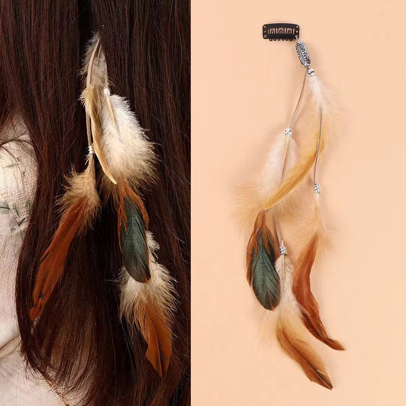 Vintage Bohemian Tassel Feather Hairpin