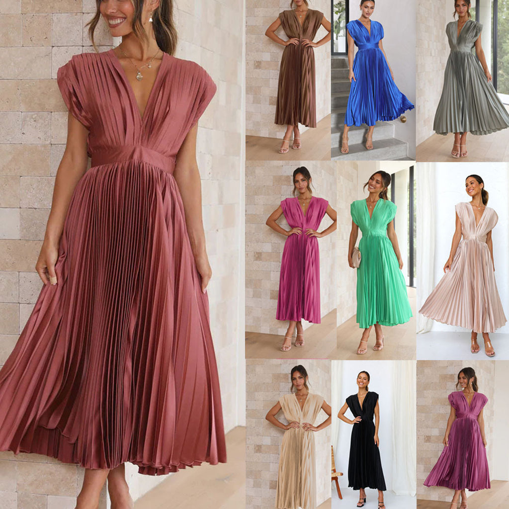 Elegant Pleated Special Occasion Dress